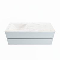 MONDIAZ VICA-DLUX 130cm badmeubel onderkast Clay 2 lades. Inbouw wastafel CLOUD links 1 kraangat, kleur Ostra. - thumbnail