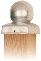 Eurofix paalkap+plaat bol 71x71 mm verzinkt - thumbnail