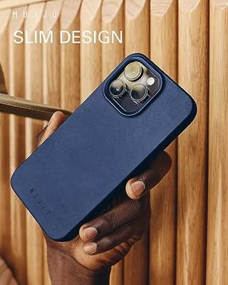 Mujjo Leather Case met MagSafe iPhone 15 Pro Max Blauw