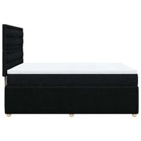 Boxspring met matras stof zwart 140x190 cm - thumbnail