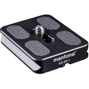 Mantona AS-50-1 Snelwisselplaat Schroefdraad (buiten)=1/4