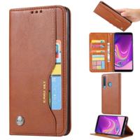 Knead huidtextuur horizontale Flip lederen case voor Samsung A9 2018 met foto frame & houder & kaartsleuven & portemonnee (bruin) - thumbnail