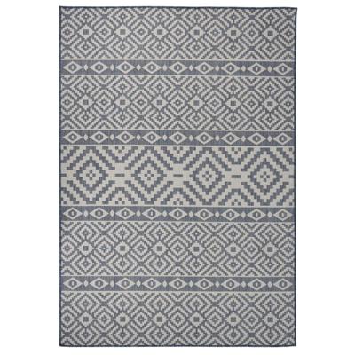 VidaXL Buitenkleed met patroon platgeweven 160x230 cm blauw