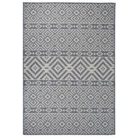 VidaXL Buitenkleed met patroon platgeweven 160x230 cm blauw - thumbnail