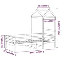 Slaapbank met huisje 80x200 cm massief grenenhout - thumbnail