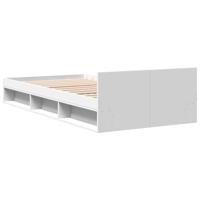 Bedframe met lade bewerkt hout wit 90x190 cm - thumbnail