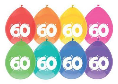 Haza Ballonnen 60 jaar pak a 8 stuks