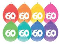 Haza Ballonnen 60 jaar pak a 8 stuks - thumbnail