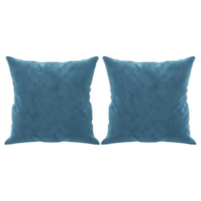 Tweezitsbank met sierkussens 120 cm fluweel blauw