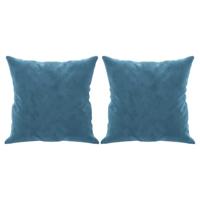 Tweezitsbank met sierkussens 120 cm fluweel blauw - thumbnail