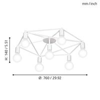 Eglo Plafondlamp Staiti 7-lichts 76cm wit 97896 - thumbnail