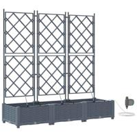 Tuin Bloempot 3 pcs Licht Grijs Staal - thumbnail