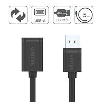 UNITEK Y-C418GBK USB-kabel USB 2.0 5 m USB A Zwart - thumbnail