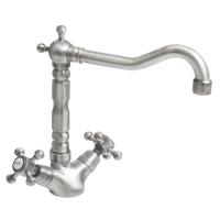 Wastafelkraan 3-Gats met Pop-Up Waste Sapho Antea Zilver - thumbnail