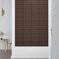 VidaXL Wandpanelen 12 st 0,54 m² 30x15 cm kunstleer bruin - thumbnail