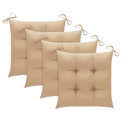 Stoelkussens 4 st 50x50x7 cm oxford stof beige