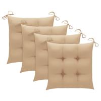 Stoelkussens 4 st 50x50x7 cm oxford stof beige - thumbnail