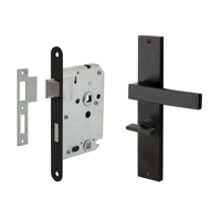 Mooi Deurbeslag Deurbeslag set Lusso met toilet-/badkamer sluiting - thumbnail