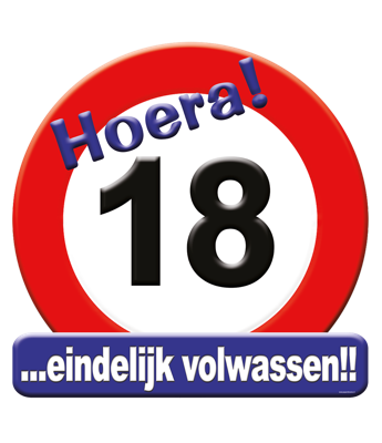 Kroonschild verkeersbord-18 jaar