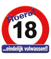 Kroonschild verkeersbord-18 jaar - thumbnail
