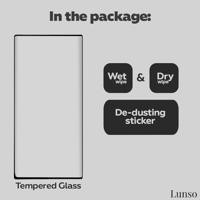 Lunso - Samsung Galaxy S23 Ultra - Gehard Beschermglas - Full Cover Screenprotector - Black Edge - thumbnail