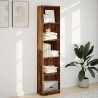 Boekenkast 40x24x176 cm bewerkt hout oud houtkleurig - thumbnail
