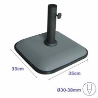 Marbueno Vierkante Parasolvoet Cement 35X35X5,2 cm 11KG Grijs Tuin, Zwembad, Terras - thumbnail