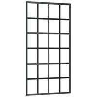 Schuifdeur met beslagset 102x205 cm ESG glas zwart - thumbnail