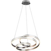 LED Hanglamp - Trion Yarino - 60W - Aanpasbare Kleur - Dimbaar - Rond - Mat Nikkel - Aluminium - thumbnail