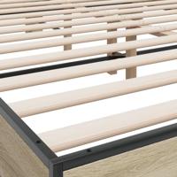 Bedframe bewerkt hout metaal sonoma eikenkleurig 160x200 cm - thumbnail