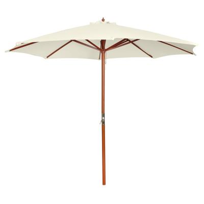 Parasol met hardhout frame 300x258 cm wit