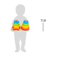 Small Foot - houten stapeltoren regenboog cirkel en ster, 19dlg. - thumbnail