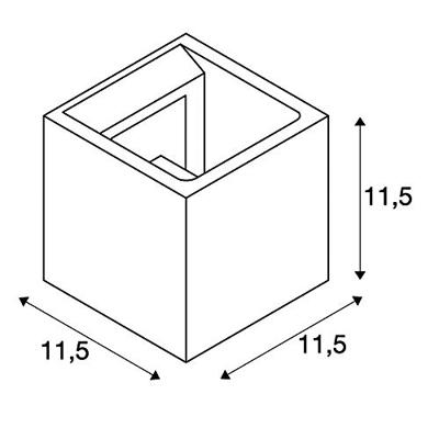SLV WandlampSolid Cube Up-Down betongrijs - 1000910