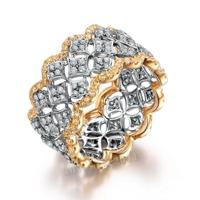 Vergulde kleur micro set ring luxe Diamond gouden trouwring grootte: 8 - thumbnail