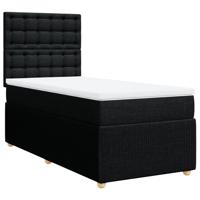 Boxspring met matras stof zwart 90x190 cm - thumbnail