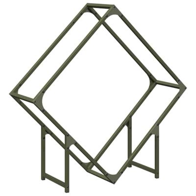 Brandhoutrek 80x25x80 cm koudgewalst staal olijfgroen