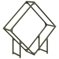 Brandhoutrek 80x25x80 cm koudgewalst staal olijfgroen - thumbnail