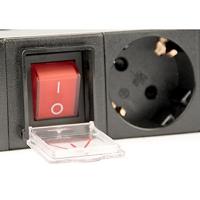 19&apos; stekkerdoos met schakelaar (PDU), 8-voudig Schucko, 1U, 16A - thumbnail