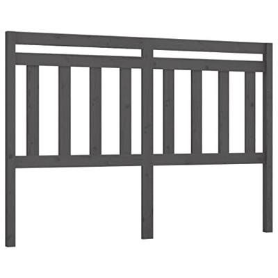 Hoofdbord 146x4x100 cm massief grenenhout grijs