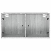 Wandkasten met glazen deuren 2 st 68,5x37x35 cm grijs sonoma - thumbnail