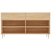 VidaXL Schoenenbank 102x35x55 cm bewerkt hout sonoma eikenkleurig - thumbnail