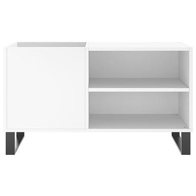 Platenkast 85x38x48 cm bewerkt hout wit - thumbnail