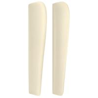 Hoofdbord met randen 147x23x118/128 cm kunstleer crèmekleurig - thumbnail