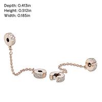 Pandora 786322CZ-05 Veiligheidsketting Transparant Pave zilver-zirconia rosekleurig-wit - thumbnail