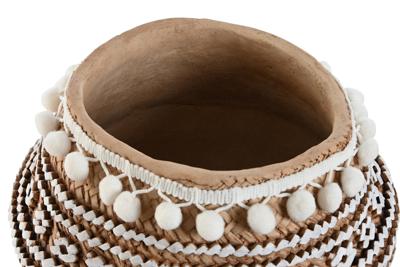 Grondlegger Home ESPRIT Wit Bruin Beige Lichtbruin Cement Tropisch 25 x 25 x 18 cm