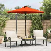 VidaXL Parasol met led's en stalen paal 225x225x212 cm terracotta - thumbnail