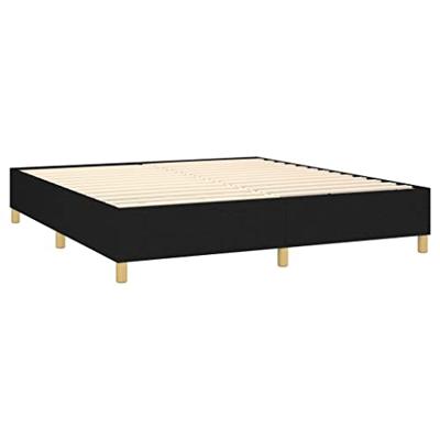 Boxspring met matras stof zwart 180x200 cm