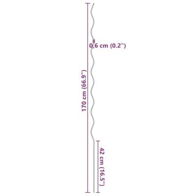 Spiraalvormige plantensteunen 5 pcs Groen 170 cm
