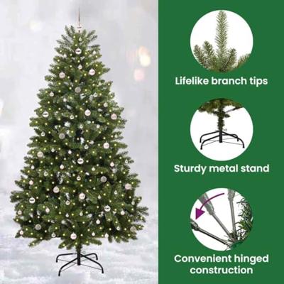 VidaXL Kunstkerstboom met 300 led groen 270 cm pvc en metaal