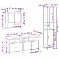 4-Delige Badkamer Meubelset in Artisan Eiken, Gelaagd Hout - thumbnail